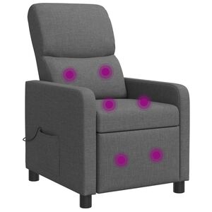 vidaXL Poltrona Massaggiante Grigio Scuro Tessuto