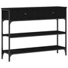 vidaXL Tavolo consolle Rovere Nero 100 x 25 x 75 cm