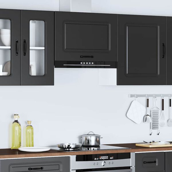 vidaXL Pensile da Cucina Kalmar Nero in Legno Multistrato