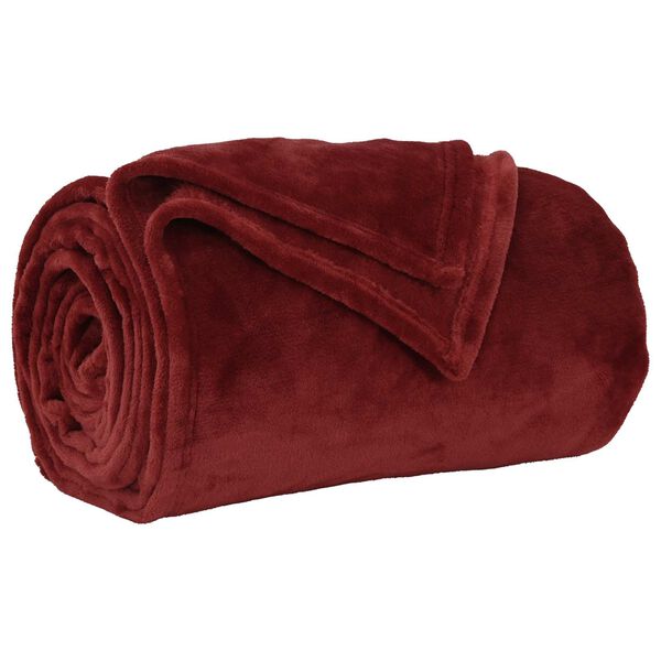 vidaXL Coperta Rosso Bordeaux 130 x 150 cm Panno