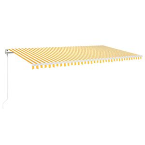 vidaXL Tenda da Sole Retrattile Automatica 600x350 cm Gialla e Bianca