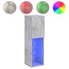 vidaXL Mobili TV con Luci LED 2pz Grigio Cemento 30,5x30x102 cm