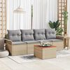 vidaXL Set Divano da Giardino 5 pcs Beige e Grigio Chiaro polyrattan