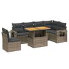 vidaXL Set Divani da Giardino 7 pz con Cuscini Grigio in Polyrattan