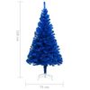 vidaXL Albero di Natale Preilluminato con Palline Blu 150 cm PVC