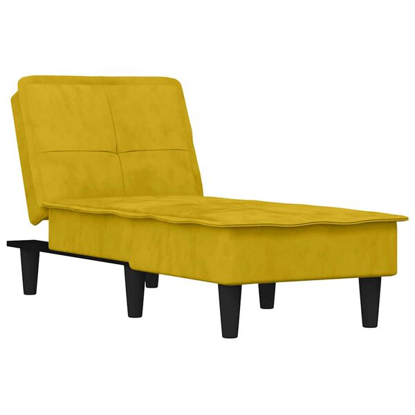 vidaXL Chaise Longue in Velluto Giallo