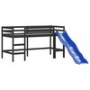 vidaXL Letto a Soppalco con Torre Bambini Bianco e Nero 80x200cm Pino