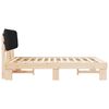 vidaXL Letto con Testiera Rivestita Nero 135 x 190 cm Pino massello
