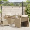 vidaXL Set Divano da Giardino 4 pz con Cuscini Beige in Polyrattan