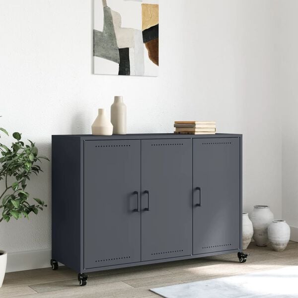 vidaXL Credenza Antracite 100,5x39x72 cm in Acciaio