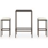 vidaXL Set Bar da Giardino 3 pz con Cuscini Polyrattan Marrone