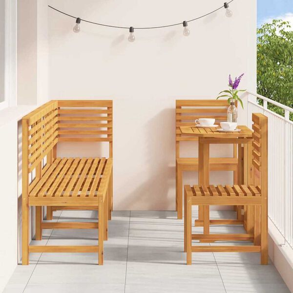 vidaXL Set Bistro da Giardino 6 pcs Marrone legno massello di acacia