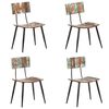 vidaXL Sedie da Pranzo 4 pz in Legno Massello di Recupero