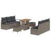 vidaXL Set Divano da Giardino 9 pcs Grigio Poly Rattan