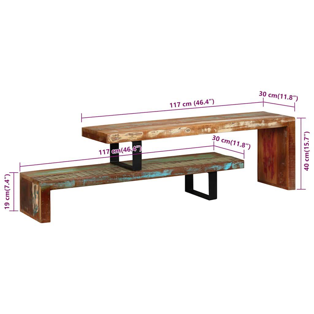 Vidaxl Mobile Porta TV con 3 cassetti legno massello anticato