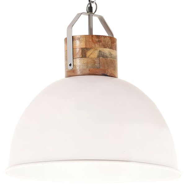 vidaXL Lampada Soffitto Industriale Bianca Rotonda 51 cm E27 in Mango