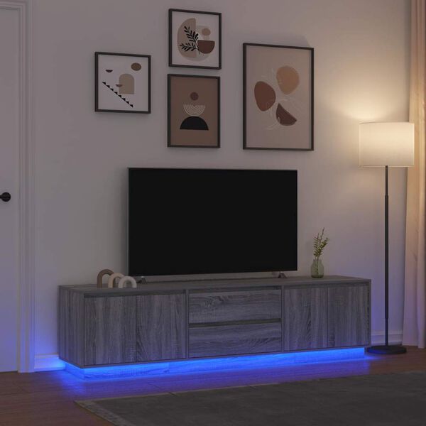 vidaXL Mobile Porta TV con Luci LED Legno Antico 100x41x50 cm