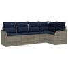 vidaXL Set Divano da Giardino Grigio polyrattan