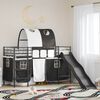 vidaXL Struttura del letto loft per bambini Nero 74,5 x 190 cm Metallo