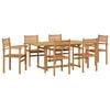 vidaXL Set da Pranzo per Giardino 7 pcs Marrone Legno di teak solido