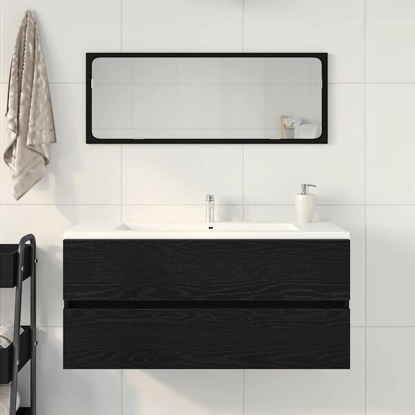 vidaXL Mobile Lavabo Rovere Nero 100x38,5x45 cm Legno Multistrato