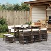 vidaXL Set da Pranzo da Giardino 11 pz con Cuscini Polyrattan Marrone