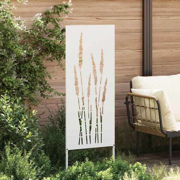 vidaXL Schermo per privacy in giardino Floreale Bianco 50 x 140 cm