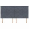 vidaXL Testiera con testiera Grigio scuro 180 cm Velluto