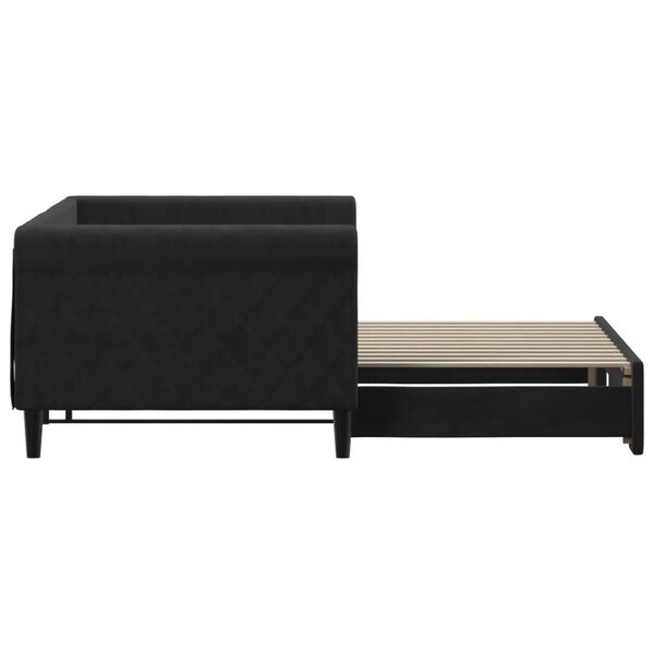 vidaXL Divano Letto con Letto Estraibile Nero 90x200 cm in Velluto