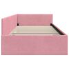 vidaXL Cornice del letto ad angolo Rosa 100 cm x 200 cm Velluto