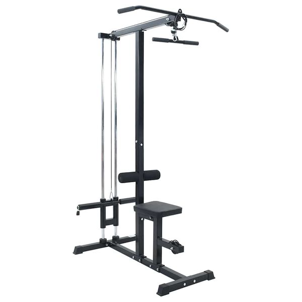 vidaXL Lat machine Nero 110 x 70 x 187 cm Acciaio verniciato a polvere