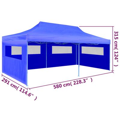 vidaXL Tenda per Feste Pop-up Pieghevole Blu 3 x 6 m