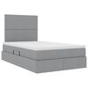 vidaXL Letto con Contenitore con materasso Grigio chiaro 120 x 200 cm