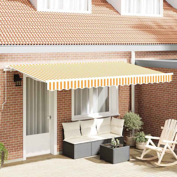 vidaXL Tenda Retrattile Giallo 350 x 200 cm Tessuto