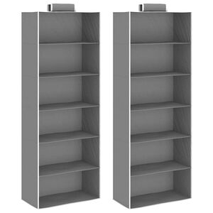 vidaXL Organizer per Armadio da Appendere con 6 Ripiani 2 pz Tessuto