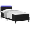 vidaXL Letto a molle con materasso con led Nero 90 x 190 cm Tessuto
