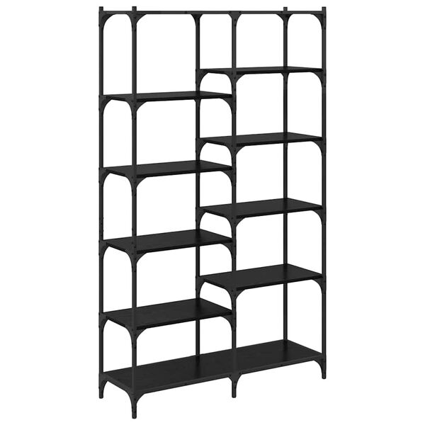 vidaXL Libreria Rovere nero 100 x 32 x 170 cm Legno multistrato