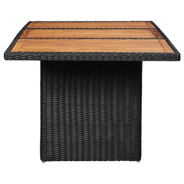 vidaXL Tavolo da Giardino Nero 200x100x74 cm in Polyrattan