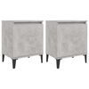 vidaXL Comodini con Gambe in Metallo Grigio Cemento 40x30x50 cm
