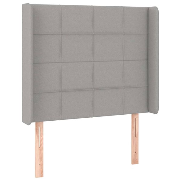 vidaXL Testiera ad Orecchio Grigio Chiaro 83x16x118/128 cm in Tessuto
