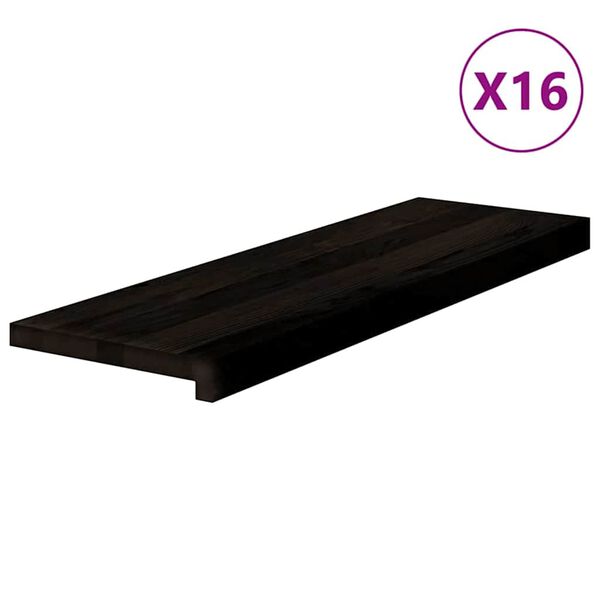 vidaXL Gradini 16 pz Marrone Scuro 80x30x2 cm Legno Massello Rovere
