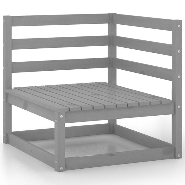 vidaXL Set Divani da Giardino 5 pz Grigi in Legno Massello di Pino