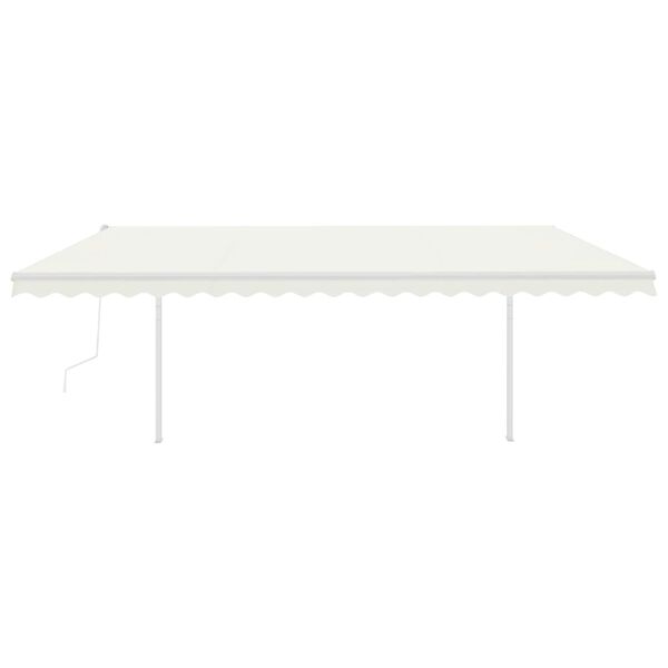 vidaXL Tenda Automatica con Sensore Vento e LED 5x3 m Crema