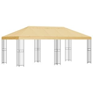 vidaXL Gazebo da giardino 6 x 3 m Crema Poliestere e Acciaio 190 gsm