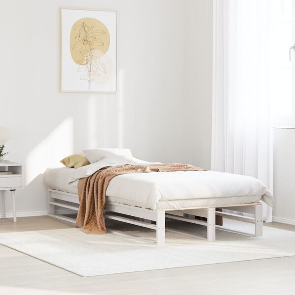 vidaXL Letto senza Materasso Bianco 90x190 cm in Legno Massello Pino