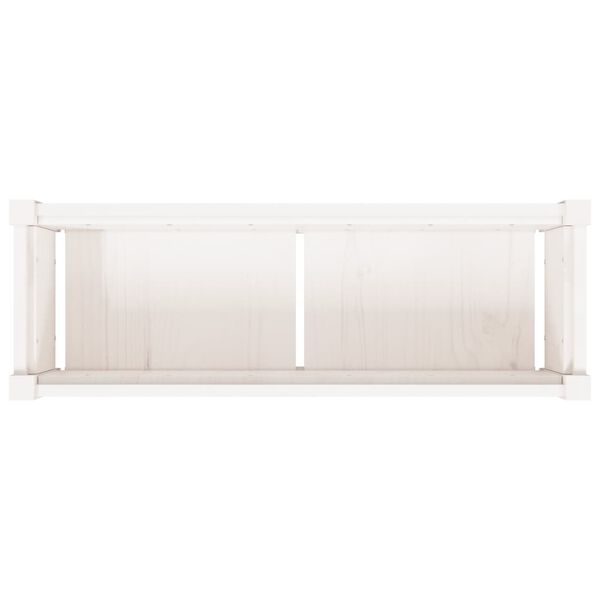 Fioriera Da Giardino In Legno Di Pino Massello 90x31x31 Cm Bianca - Per Balcone, Patio, Orto