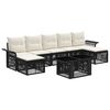 vidaXL Set Divano da Giardino 8 pz Nero e Bianco Crema polyrattan