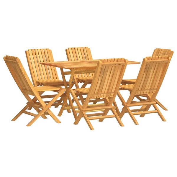 vidaXL Set da Pranzo da Giardino 7 pz in Legno Massello di Teak