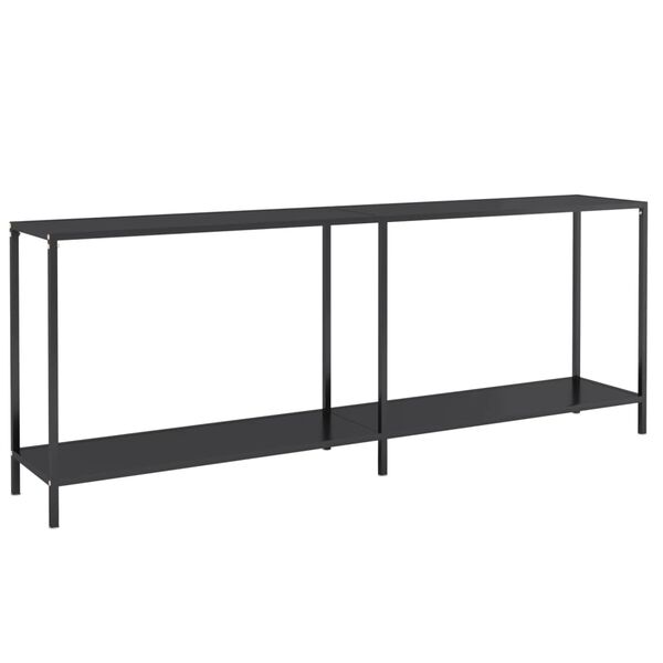 vidaXL Tavolo Consolle Nero 200x35x75,5 cm in Vetro Temperato
