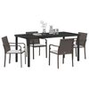 vidaXL Set da Pranzo per Giardino 5 pcs Marrone e Nero Rattan in PE